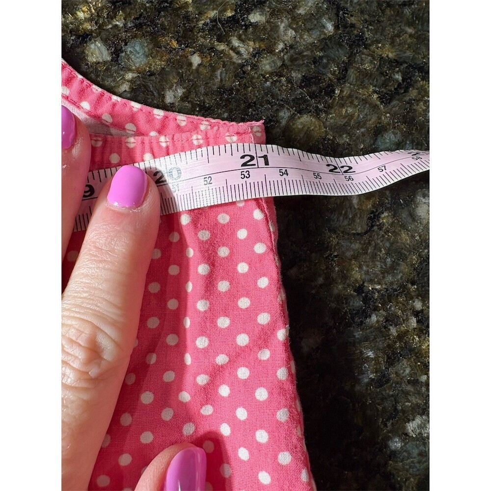 Rafaella Womens  Size 14 Pink & White Polka Dot Tie Waist Coquette Dainty - Picture 7 of 9
